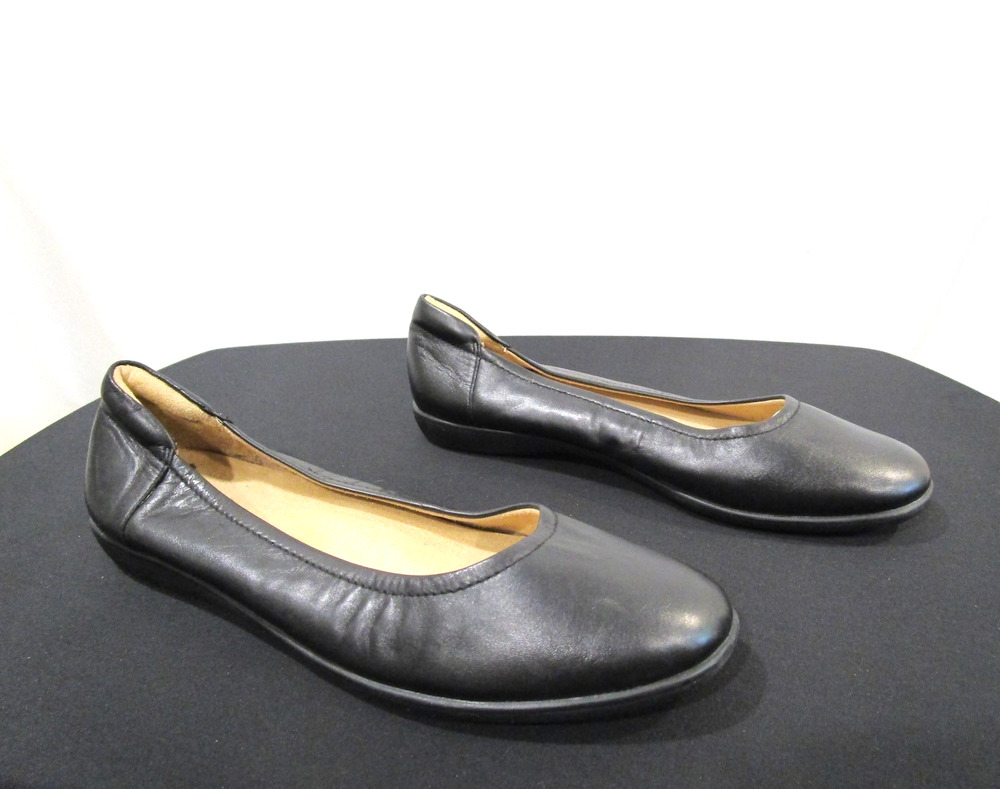 EUC! Naturalizer Flexy Black Leather Ballet Flat Loafers Shoes Women 9.5M